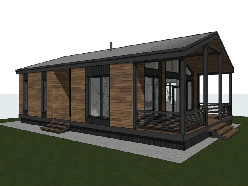Готовий архітектурний проект КД BARNHOUSE Midi 12.7x8.5 м